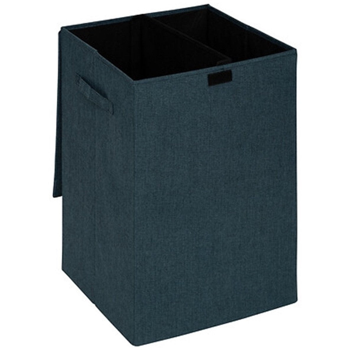 5Five Eureka sorteer wasmand - 74 liter - smaragd groen - 37 x 37 x 60 cm - MDF/Polyester stof - met afsluitklep