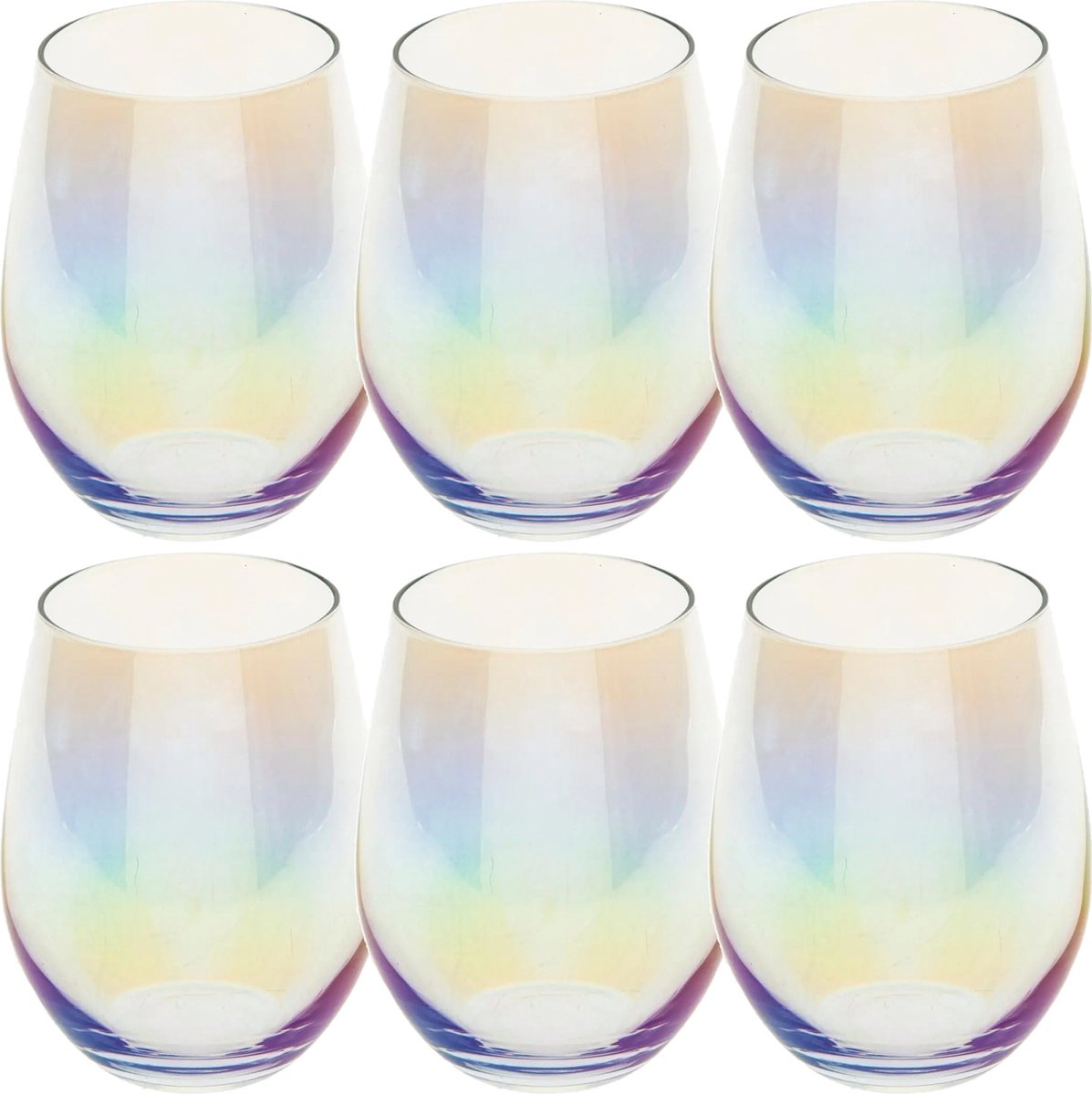 Secret de Gourmet Tumbler drink glazen - 6x stuks - parelmoer - 540 ml - Drinkglazen - Waterglazen