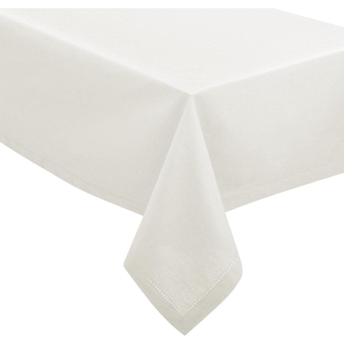 Tafelkleed van katoen rechthoekig 240 x 140 cm - wit - Eettafel tafellakens