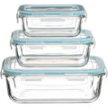 Glazen lunchboxen ovenbestendig, set van 3 (330, 540 en 1180 ml)
