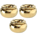 Terras asbakken goud 14 cm, set van 3