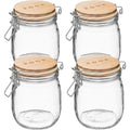 Glazen voorraadpotten met beugelsluiting, set van 4 (750 ml)