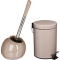 5Five badkamerset taupe, pedaalemmer en wc-borstel