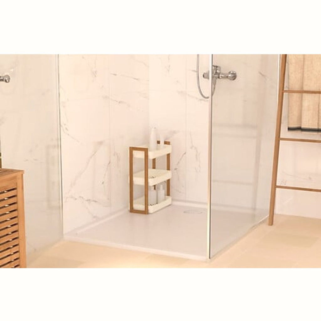 5Five badkamerrek met 3 lagen, wit, bamboe, 35 x 20 x 45 cm (5)