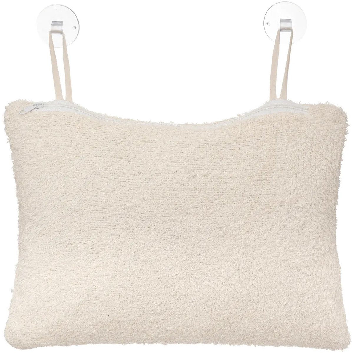 5Five Badkussen - Afneembare en machine wasbare schoffels en 2 zuignappen - 33x23x11cm - Beige