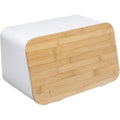 5Five broodtrommel wit met bamboe deksel, 37 x 22 x 23 cm