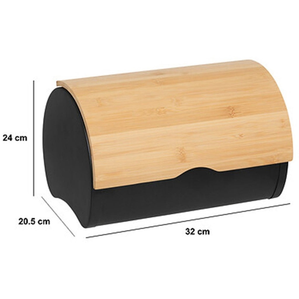 5Five broodtrommel met klep, bamboe en metaal, 32 x 20 x 24 cm (4)