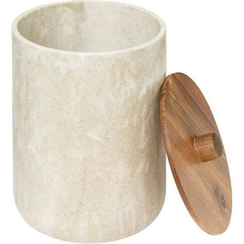 5Five Como afvalemmer met deksel 5 L, marmerlook, beige (2)