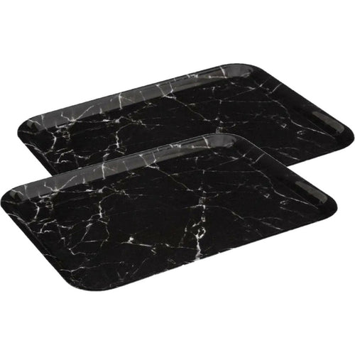 5Five dienbladen Marble, zwart, 33 x 43 cm, set van 2