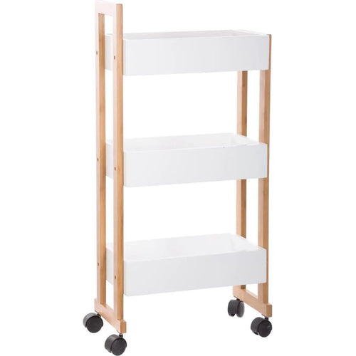 5Five doucherekje 3 lagen, bamboe en mdf, wit, 41 x 20 x 80 cm