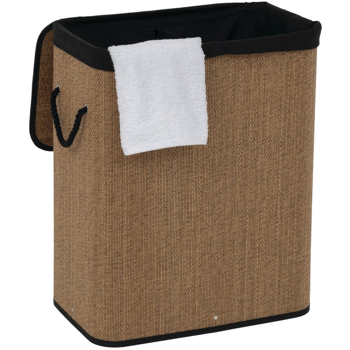 5Five dubbele wasmand met deksel van bamboe, 100 L (4)
