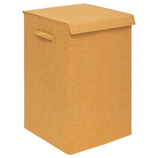 5Five Eureka sorteer wasmand - 74 liter - okergeel - 37 x 37 x 60 cm - MDF/Polyester stof - met afsluitklep