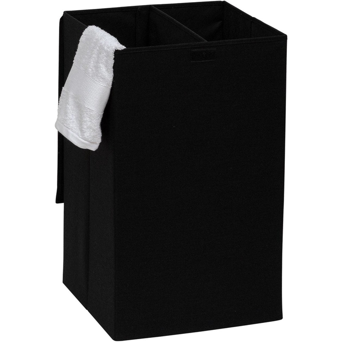 5Five Eureka sorteer wasmand - 74 liter - zwart - 37 x 37 x 60 cm - MDF/Polyester stof - met afsluitklep