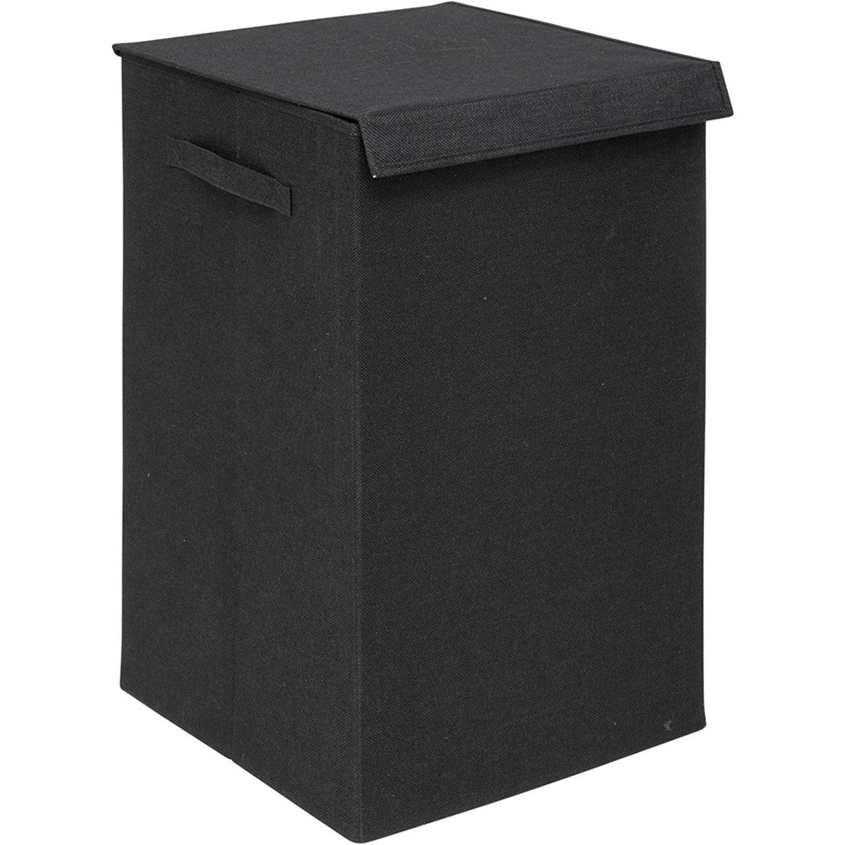 5Five Eureka sorteer wasmand - 74 liter - zwart - 37 x 37 x 60 cm - MDF/Polyester stof - met afsluitklep