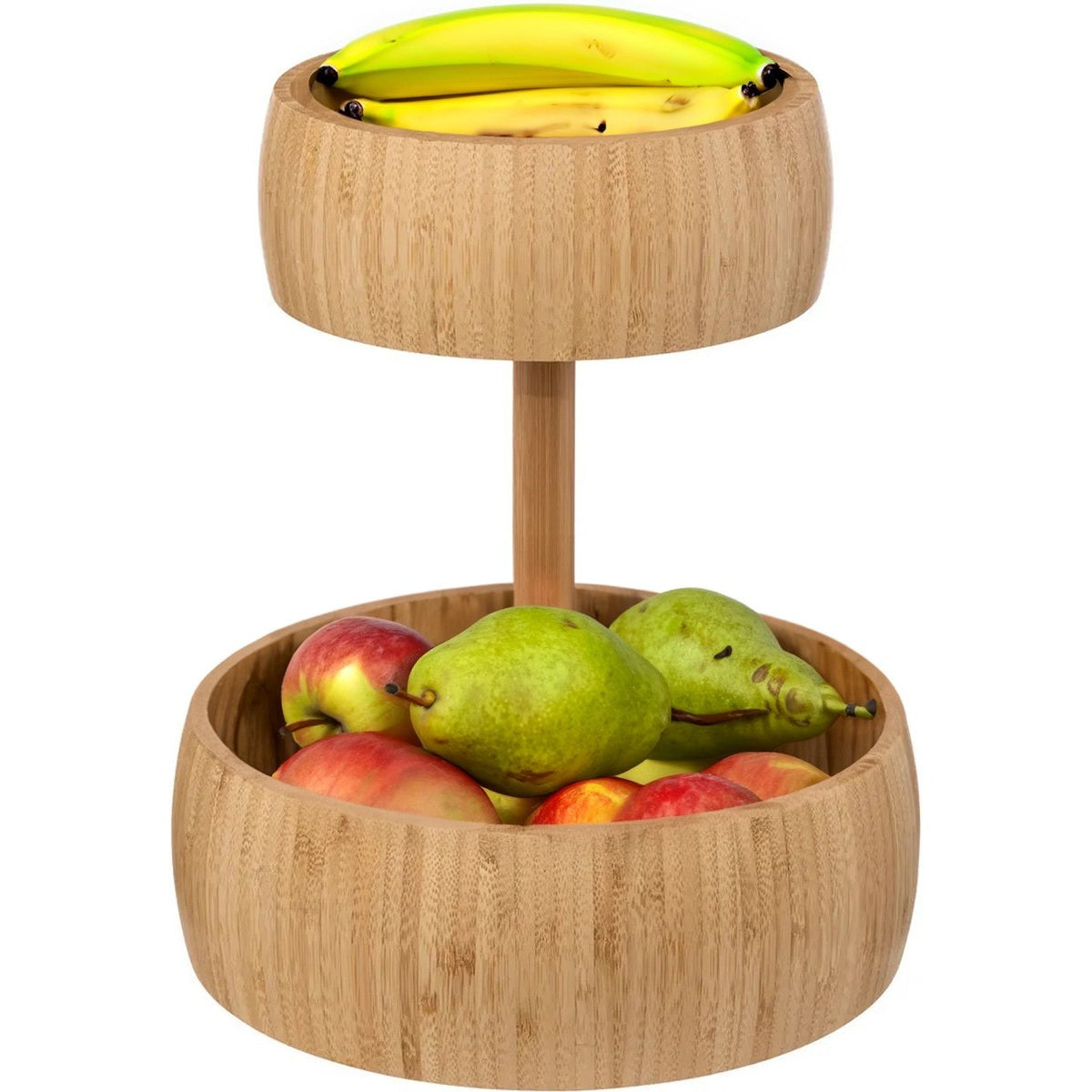 5Five fruitschaal Bali XL van bamboe met 2 niveaus, Ø 29 x 35 cm