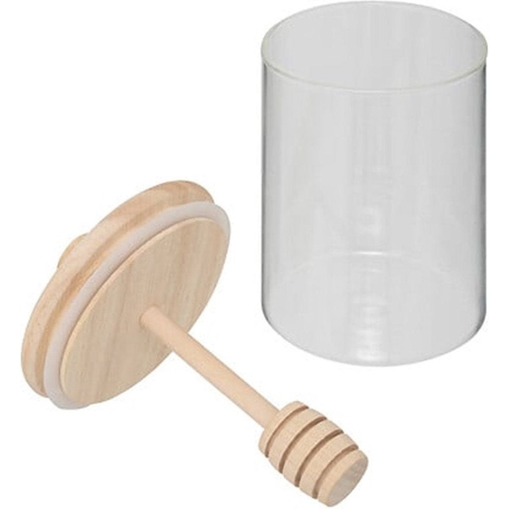 5Five honingpot met lepel, glas en bamboe, 400 ml (2)