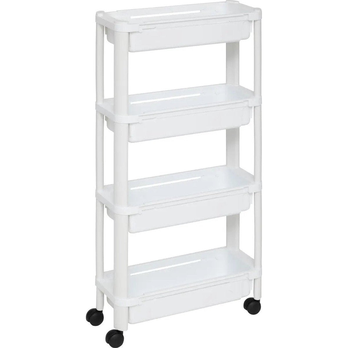 5Five keuken- en badkamertrolley 4 lagen, wit, 37 x 15 x 79 cm