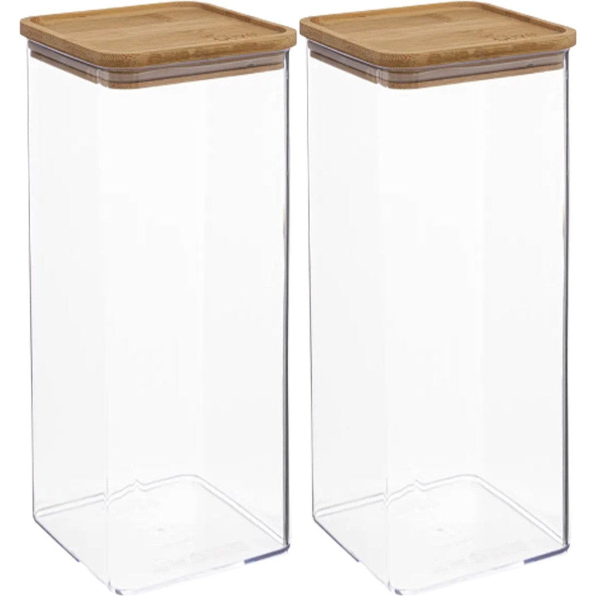 5Five - Keuken voorraadpot - Berlino - 2x - kunststof/bamboe - 2000 ml