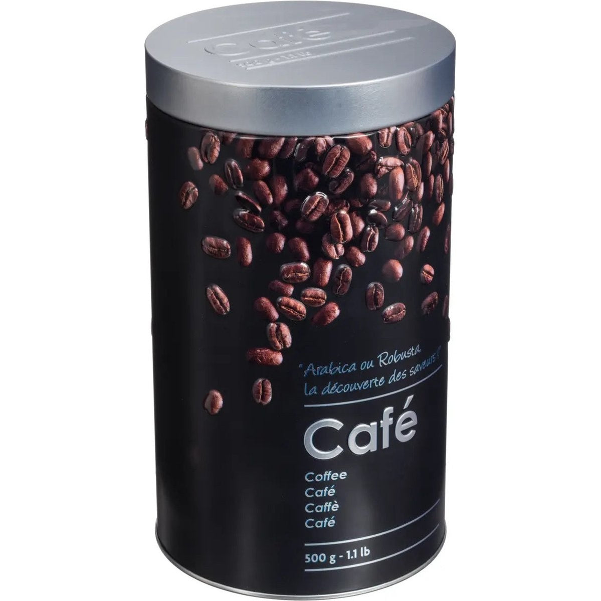 5Five koffieblik van metaal, zwart, 500 g