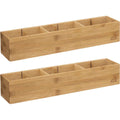 5Five lade-organizers 3 vakken, bamboe, set van 2, 38 x 8 x 7 cm