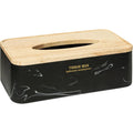 5Five tissuebox Alexa, zwart en naturel, 25 x 13 x 9 cm