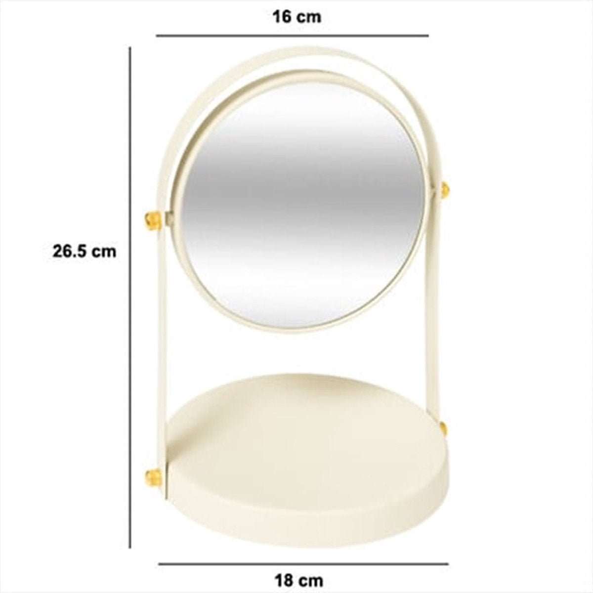 5Five make-upspiegel met standaard, ivoorwit, 18 x 26 cm (3)