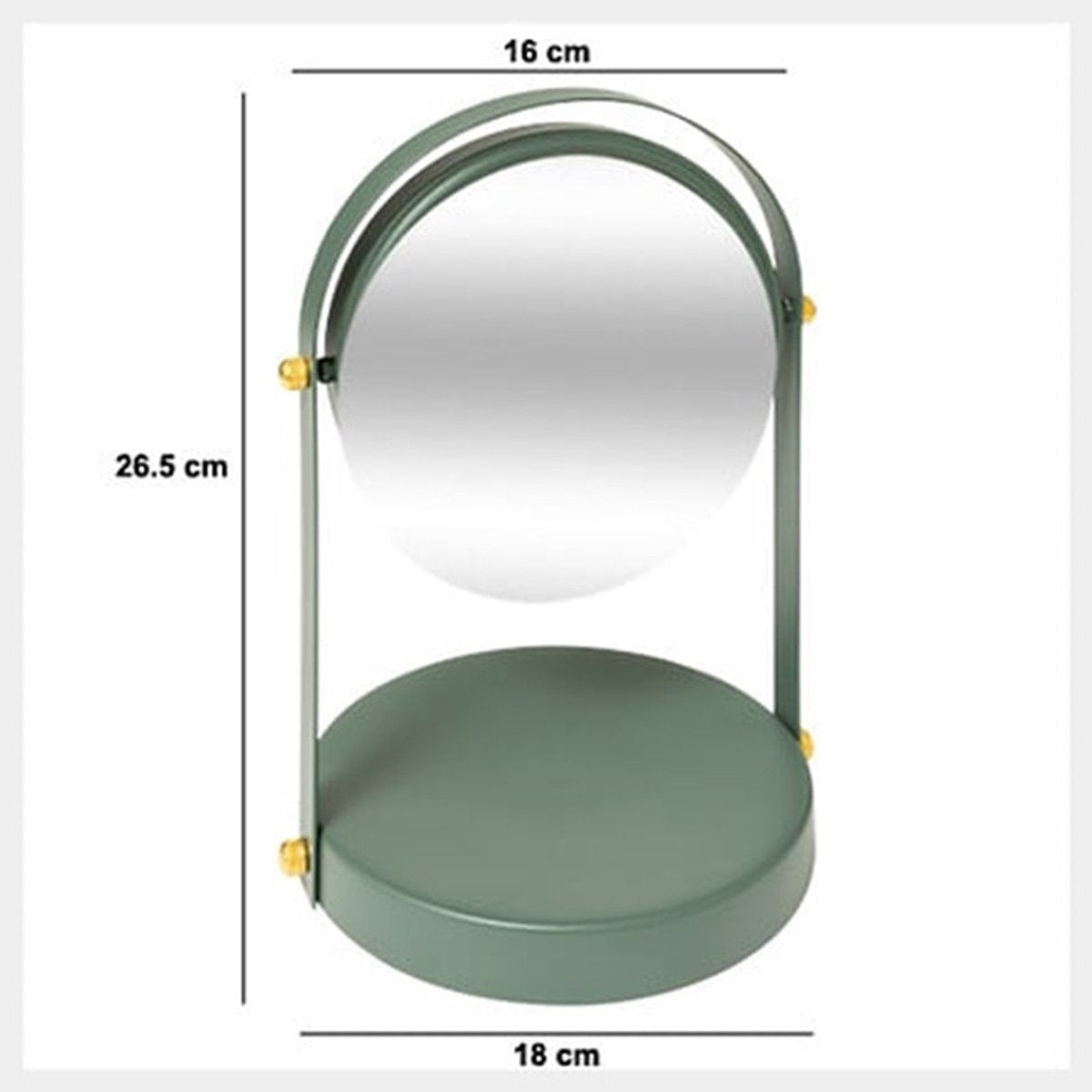 5Five make-upspiegel met standaard, ficusgroen, 18 x 26 cm (2)