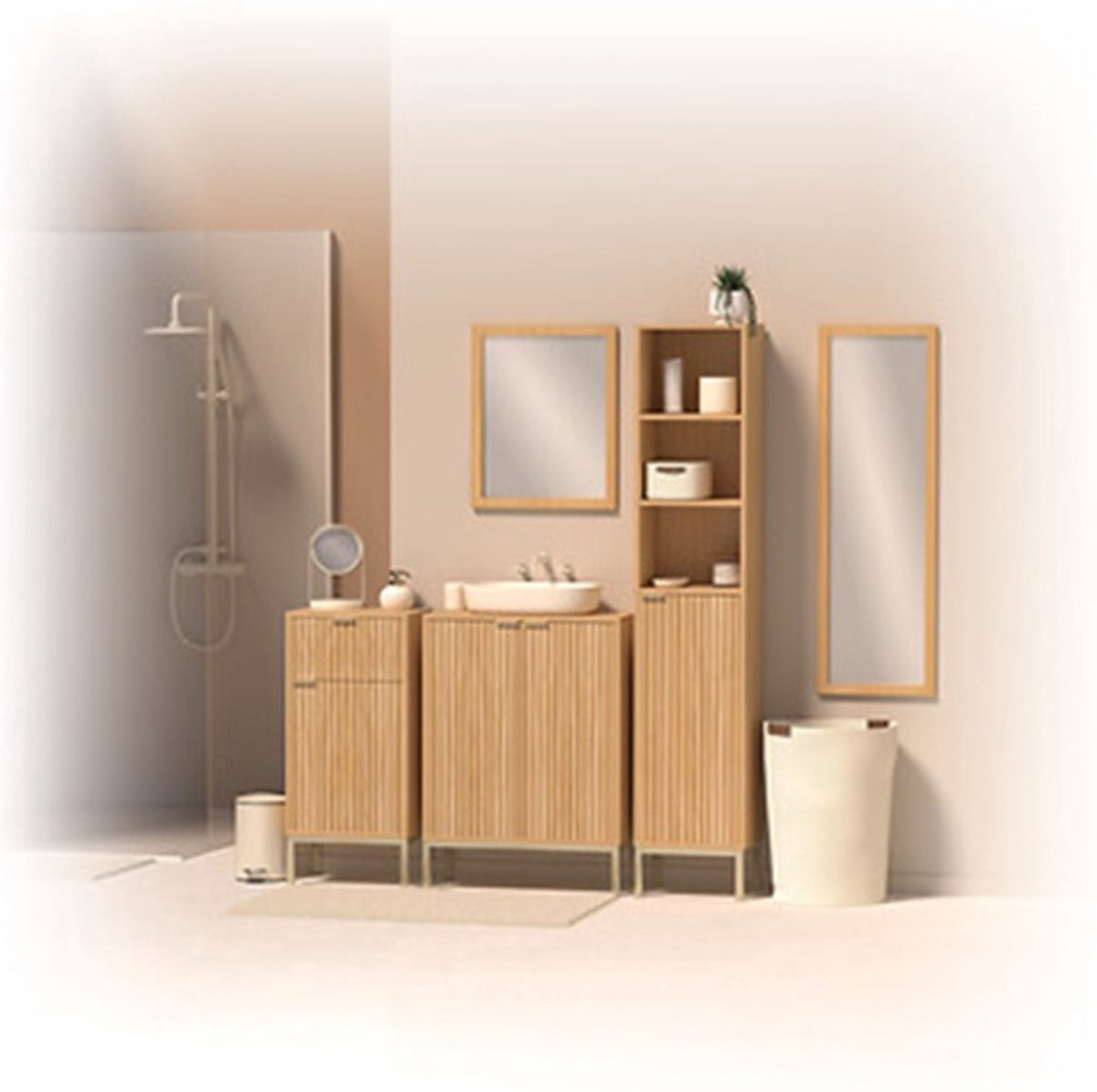 5Five make-upspiegel met standaard, ivoorwit, 18 x 26 cm (2)
