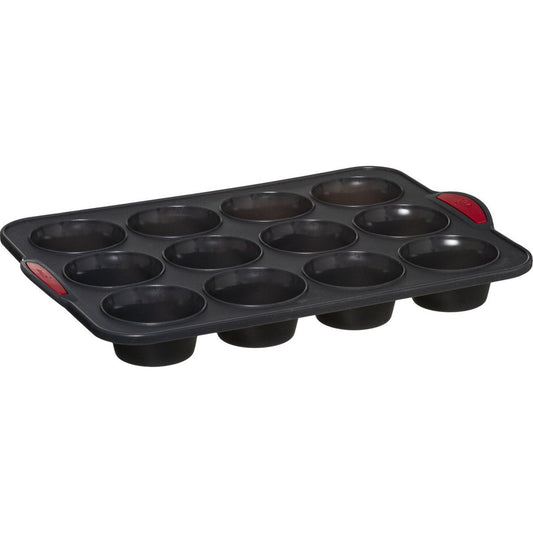 5Five Muffins bakken bakvorm/bakblik - 33 x 23 cm - voor 12x stuks - Siliconen vorm - kleine cakejes maken