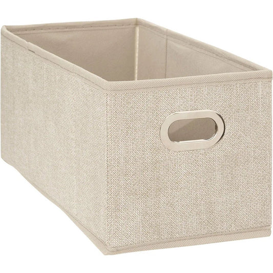 5Five Opbergmand/kastmand - beige - linnen - 7 liter - 31 x 15 x 15 cm - Opbergbox - Vakkenkast manden - MODESTNOVA