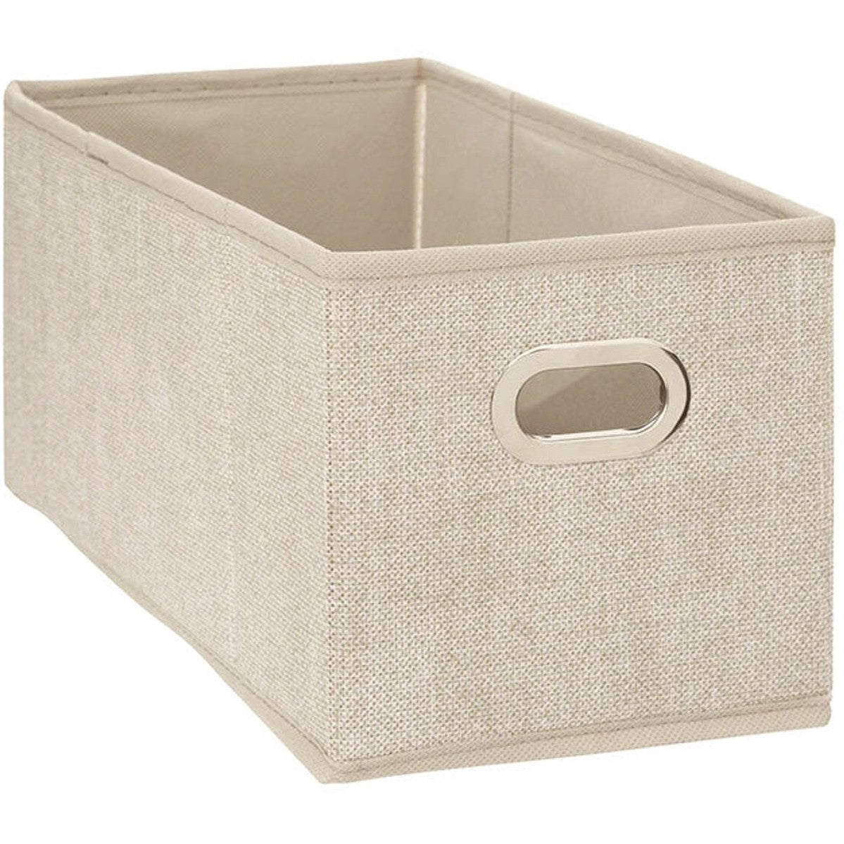 5Five Opbergmand/kastmand - beige - linnen - 7 liter - 31 x 15 x 15 cm - Opbergbox - Vakkenkast manden - MODESTNOVA