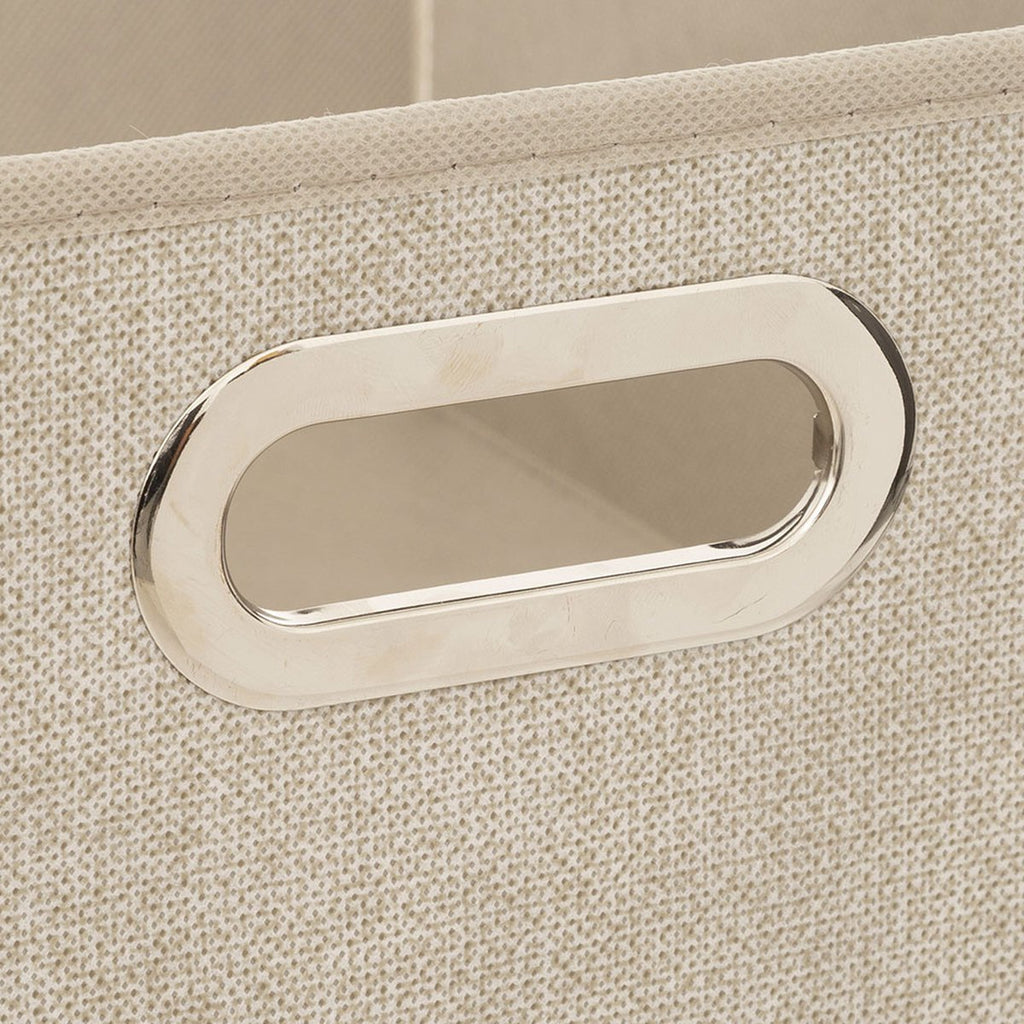5Five Opbergmand/kastmand - beige - linnen - 7 liter - 31 x 15 x 15 cm - Opbergbox - Vakkenkast manden - MODESTNOVA