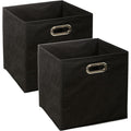 5Five opbergmanden zwart linnen, set van 4, 29 L, 31 x 31 x 31 cm