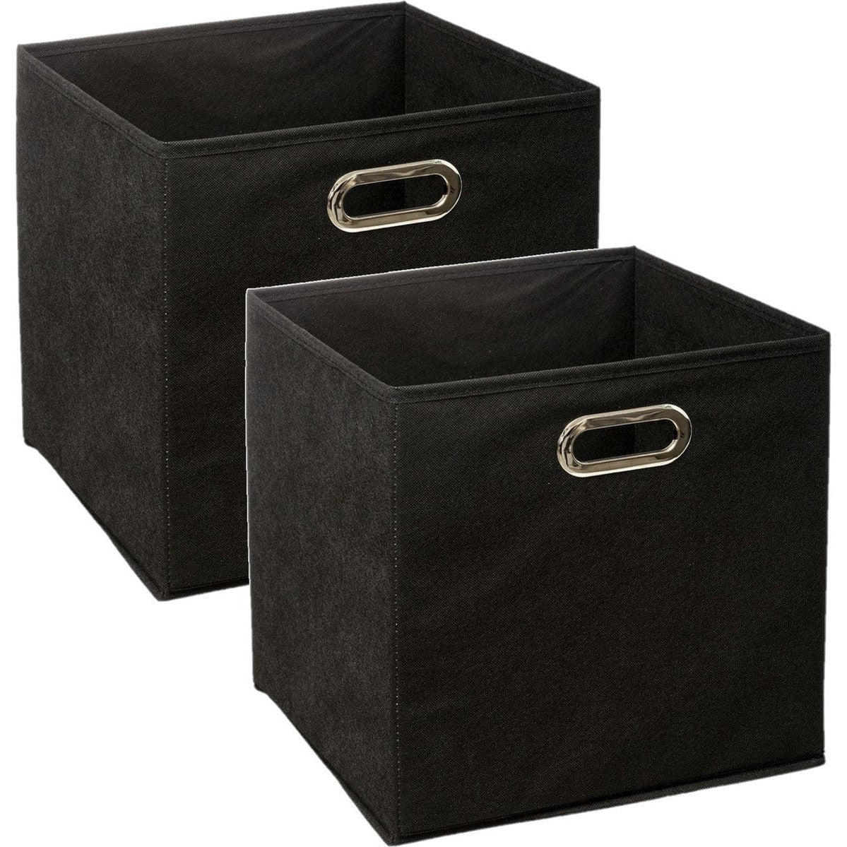 5Five opbergmanden zwart linnen, set van 4, 29 L, 31 x 31 x 31 cm