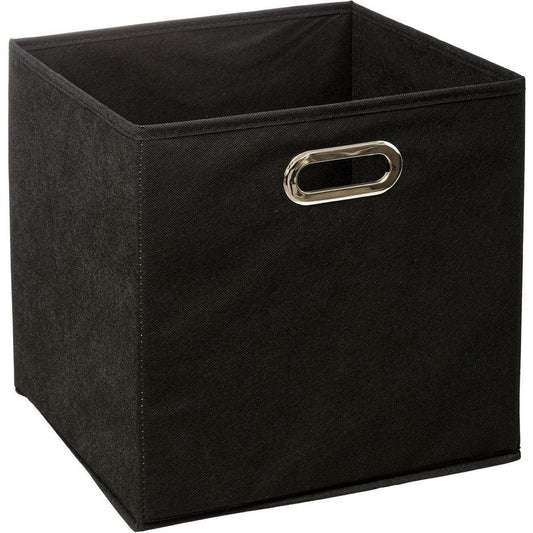 5Five Opbergmand/kastmand zwart - linnen - 29 liter - 31 x 31 x 31 cm - Opbergbox - Vakkenkast manden
