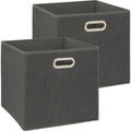 5Five opbergmanden donkergrijs, 31 x 31 x 31 cm, 29 L, set van 2