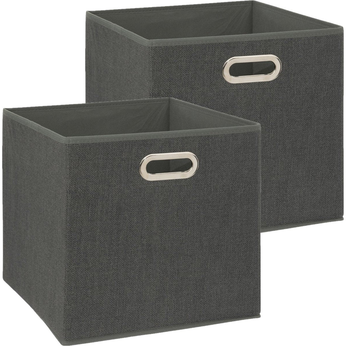 5Five opbergmanden donkergrijs, 31 x 31 x 31 cm, 29 L, set van 2