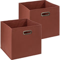 5Five opbergmanden steenrood, set van 2, 31 x 31 x 31 cm, 29 L