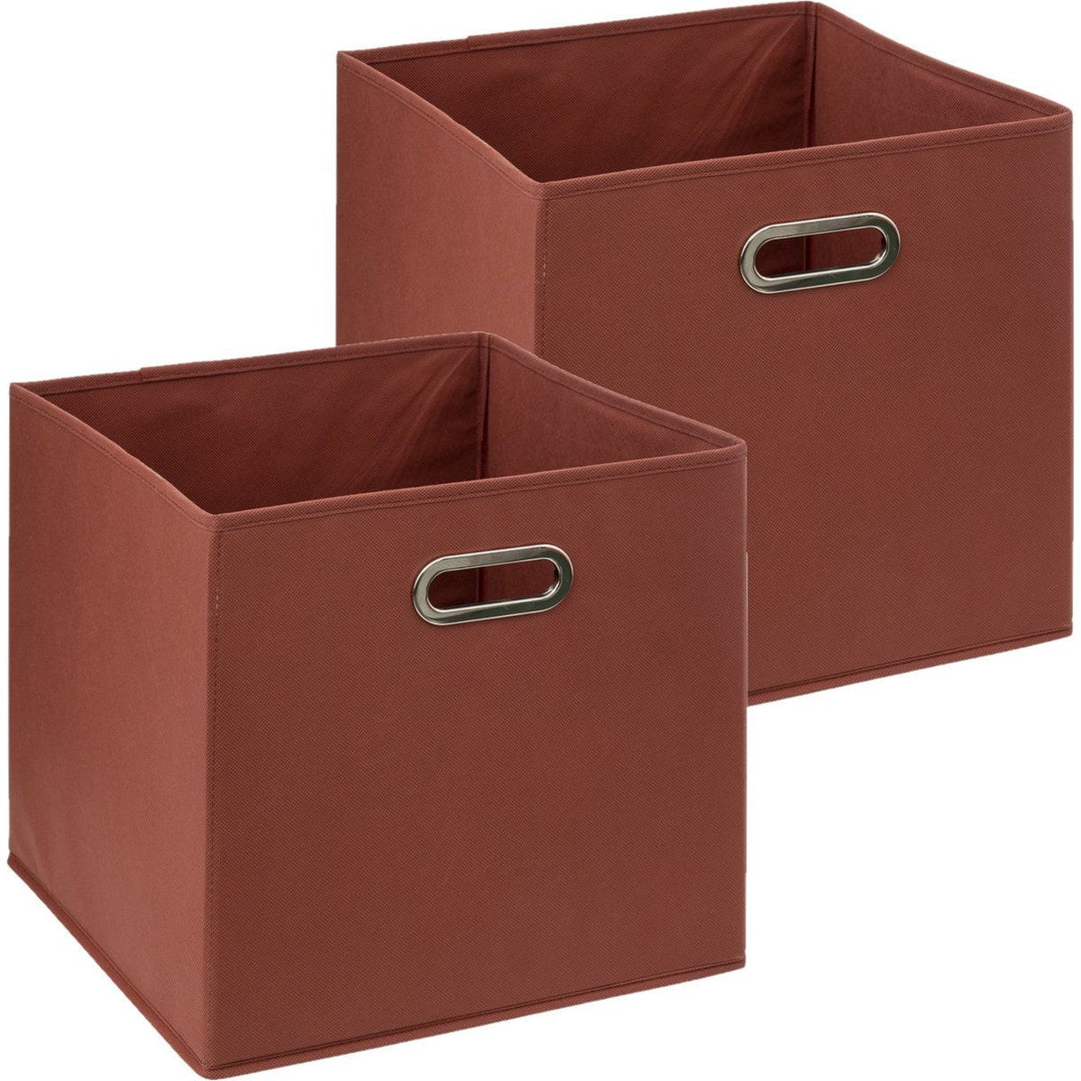 5Five opbergmanden steenrood, set van 2, 31 x 31 x 31 cm, 29 L