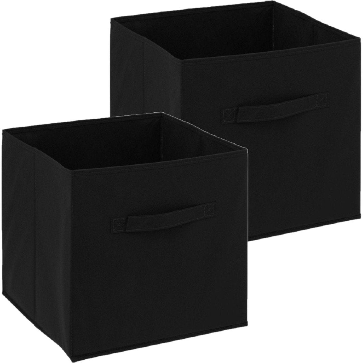 5Five opbergmanden van stof, zwart, 31 cm (29 L), set van 2