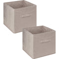 5Five opbergmanden beige, set van 2, 31 x 31 x 31 cm, 29 L