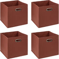 5Five opbergmanden set van 4, steenrood, 31 x 31 x 31 cm