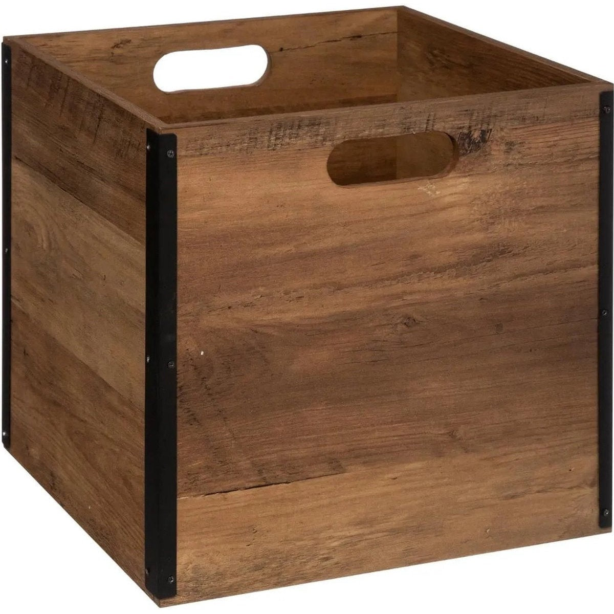 5Five opbergmand van bruin hout, 31 x 31 x 31 cm, 29 L