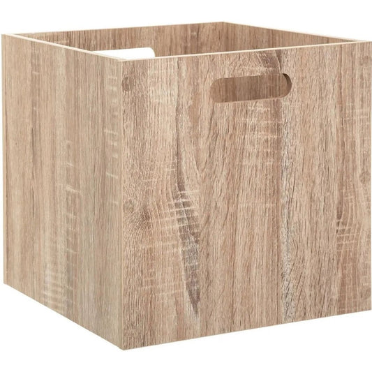 5Five Opbergmand/kastmandje - Naturel - 31 x 31 x 31 cm - 29 liter - Vakkenkast manden - Hout - Opvouwbaar - Kisten