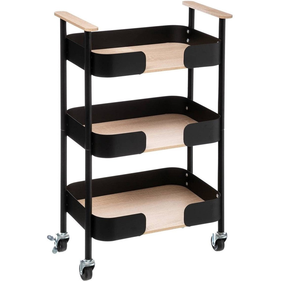 5Five opbergtrolley met 3 niveaus, Blackwood