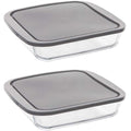 5Five ovenschalen met deksel, set van 2, 1,8 L, borosilicaatglas
