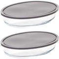 5Five ovale ovenschalen met deksel, set van 2, 2,4 L