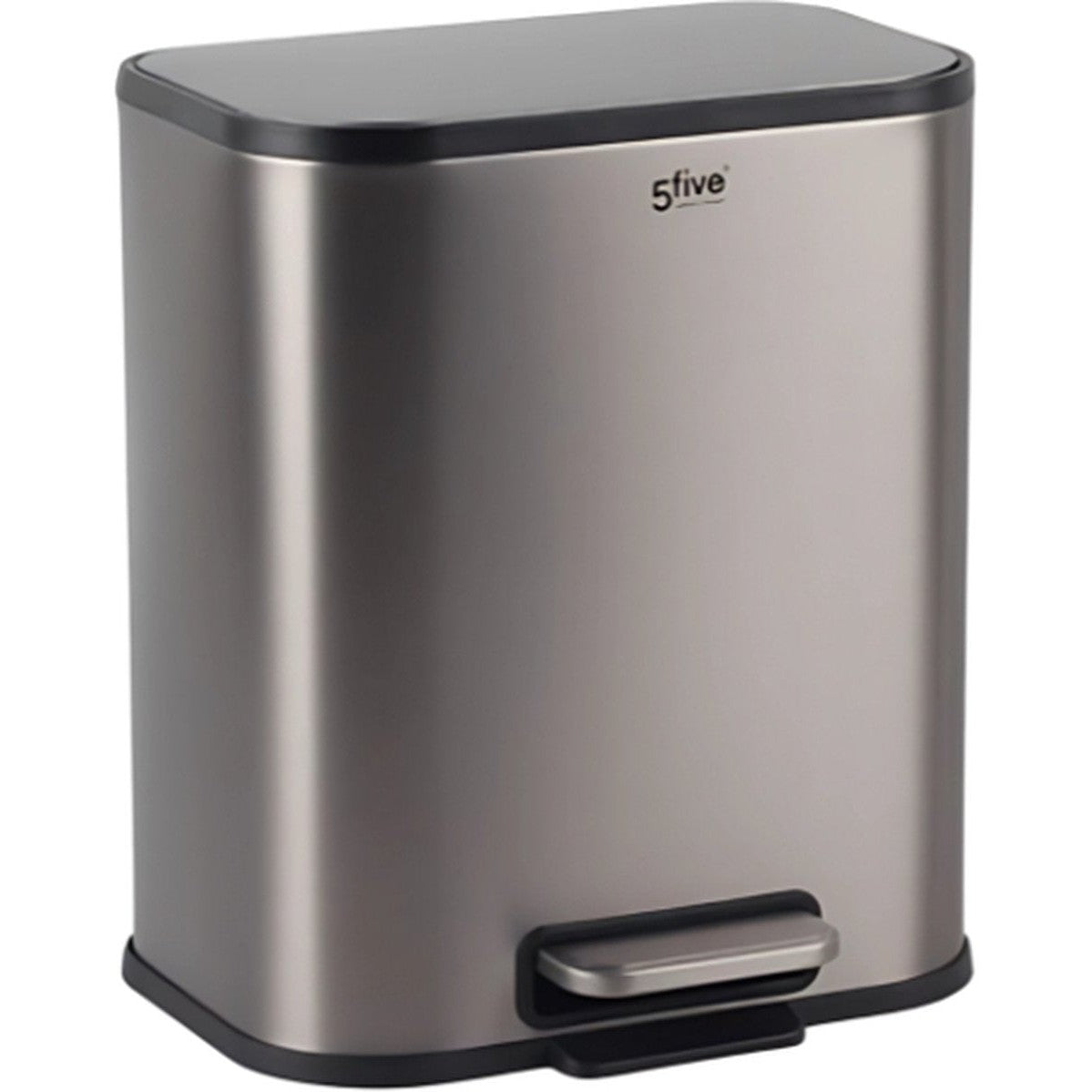 5Five pedaalemmer met soft close, grijs, 50 L