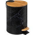 5Five pedaalemmer marmerlook zwart 3 L, soft close