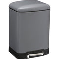 5Five pedaalemmer 6 L, donkergrijs rvs, 23 x 22 x 32 cm